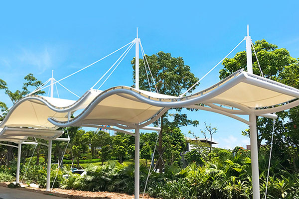 海口膜結構車棚的顏色選取有什么技巧？