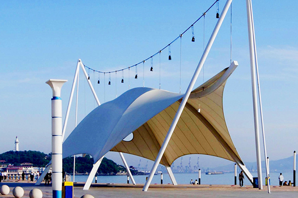 海口張拉膜布安裝批發 膜結構雨棚用料決定價格